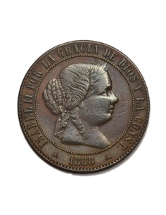 ISABEL II - 5 Céntimos de Escudo 1868 Segovia