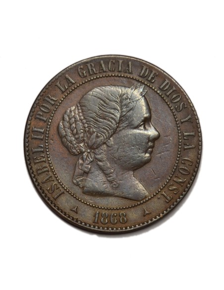 ISABEL II - 5 Céntimos de Escudo 1868 Segovia