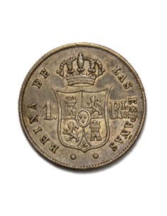 ISABEL II - 1 Real 1863 Barcelona 2