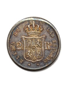 ISABEL II - 2 Reales 1859 Madrid 2
