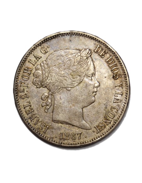 ISABEL II -  2 Escudos 1867 Madrid