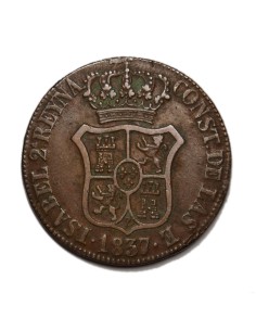 ISABEL II - 6 Cuartos 1837 Barcelona