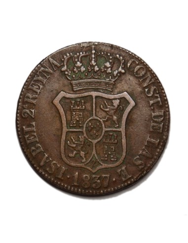 ISABEL II - 6 Cuartos 1837 Barcelona