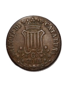 ISABEL II - 6 Cuartos 1837 Barcelona 2