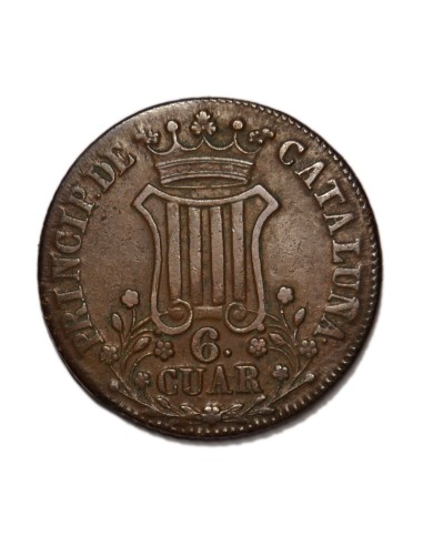 ISABEL II - 6 Cuartos 1837 Barcelona