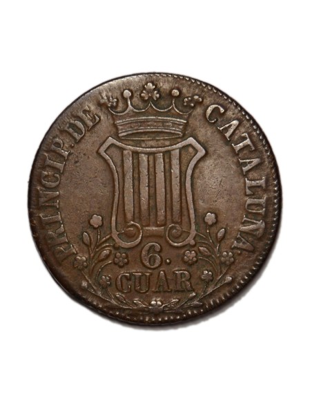 ISABEL II - 6 Cuartos 1837 Barcelona