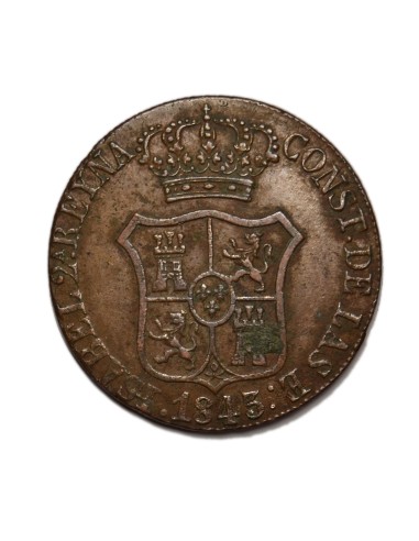 ISABEL II -  6 Cuartos 1843 Barcelona