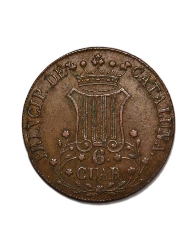 ISABEL II -  6 Cuartos 1843 Barcelona