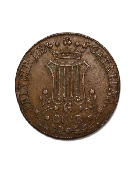 ISABEL II -  6 Cuartos 1843 Barcelona