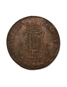 ISABEL II -  6 Cuartos 1843 Barcelona 2