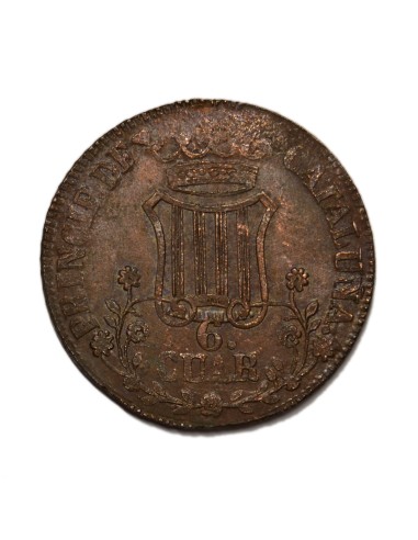 ISABEL II -  6 Cuartos 1843 Barcelona