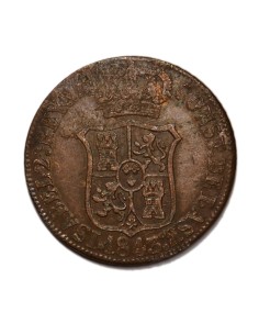 ISABEL II -  6 Cuartos 1843 Barcelona