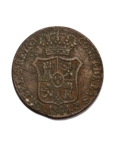 ISABEL II -  6 Cuartos 1844 Barcelona