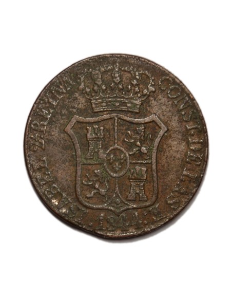 ISABEL II -  6 Cuartos 1844 Barcelona