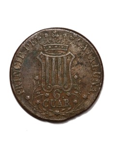 ISABEL II -  6 Cuartos 1844 Barcelona 2