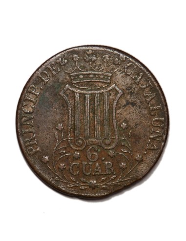 ISABEL II -  6 Cuartos 1844 Barcelona