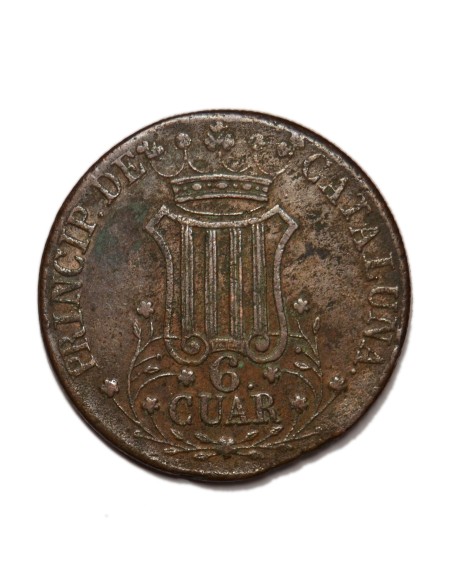 ISABEL II -  6 Cuartos 1844 Barcelona