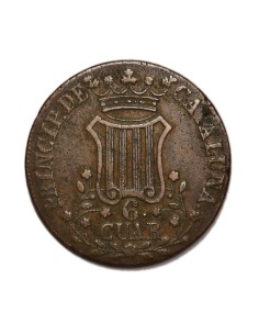ISABEL II -  6 Cuartos 1845 Barcelona 2