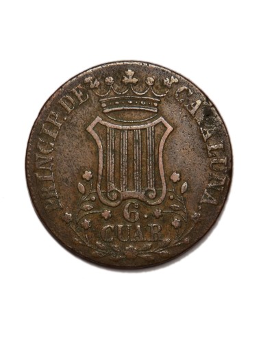 ISABEL II -  6 Cuartos 1845 Barcelona