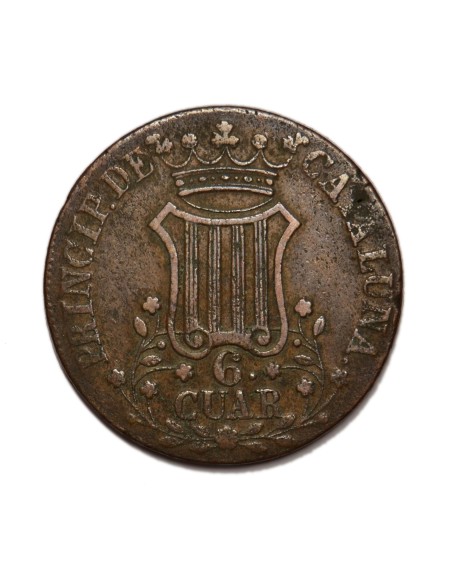 ISABEL II -  6 Cuartos 1845 Barcelona