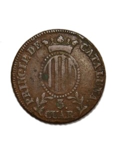 ISABEL II -  3 Cuartos 1836 Barcelona 2