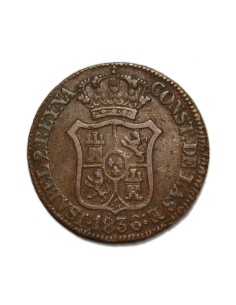 ISABEL II -  3 Cuartos 1836 Barcelona