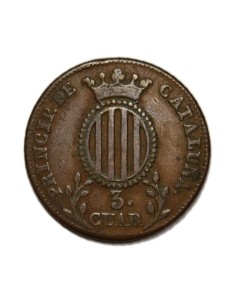 ISABEL II -  3 Cuartos 1837 Barcelona 2