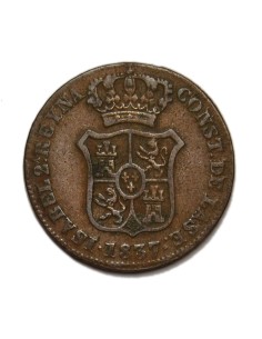 ISABEL II -  3 Cuartos 1837 Barcelona