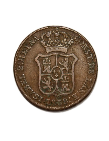 ISABEL II - 3 Cuartos 1839 Barcelona