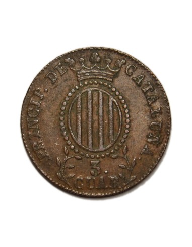 ISABEL II - 3 Cuartos 1845 Barcelona