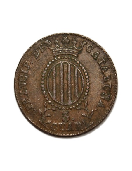ISABEL II - 3 Cuartos 1845 Barcelona