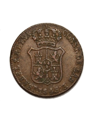ISABEL II - 3 Cuartos 1845 Barcelona