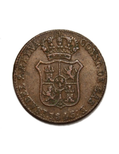 ISABEL II - 3 Cuartos 1845 Barcelona