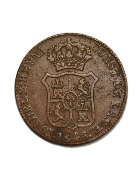 ISABEL II - 3 Cuartos 1846 Barcelona