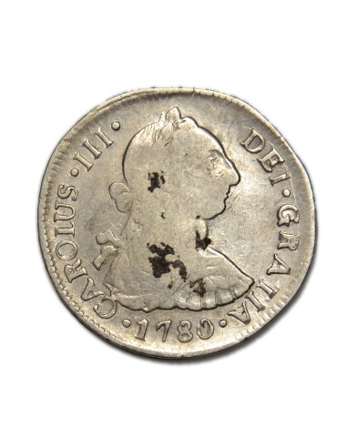 CARLOS III - 2 Reales 1780 Santiago