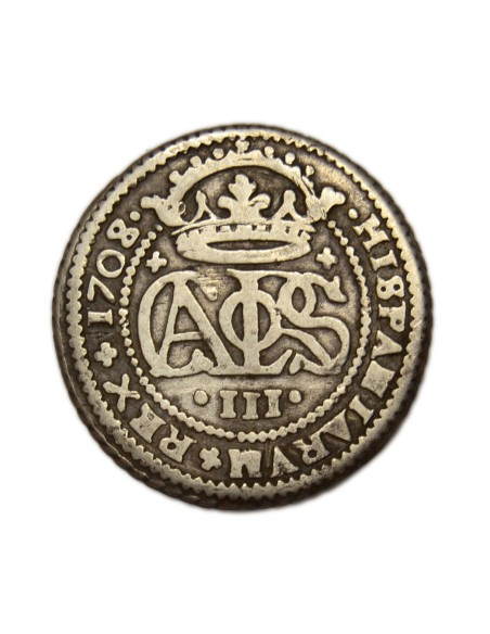 CARLOS III PRETENDIENTE - 2 REALES 1708 Barcelona