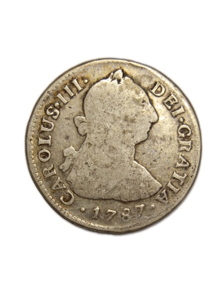 CARLOS III - 2 Reales 1787 Lima