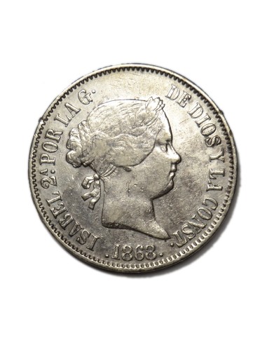 ISABEL II - 50 centavos 1868 Manila