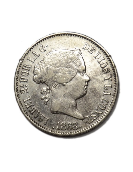 ISABEL II - 50 centavos 1868 Manila
