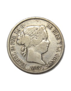 ISABEL II - 40 céntimos de escudo 1867 Madrid