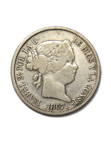 ISABEL II - 40 céntimos de escudo 1867 Madrid