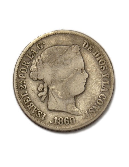 ISABEL II - 2 reales 1860 Madrid