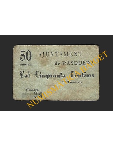 RASQUERA (Tarragona) - 50 cèntims 1937
