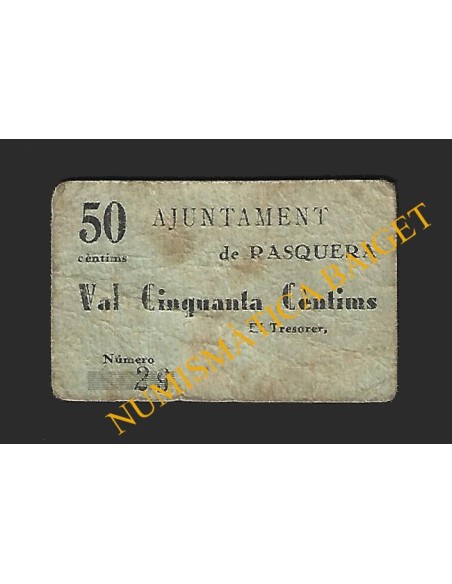 RASQUERA (Tarragona) - 50 cèntims 1937