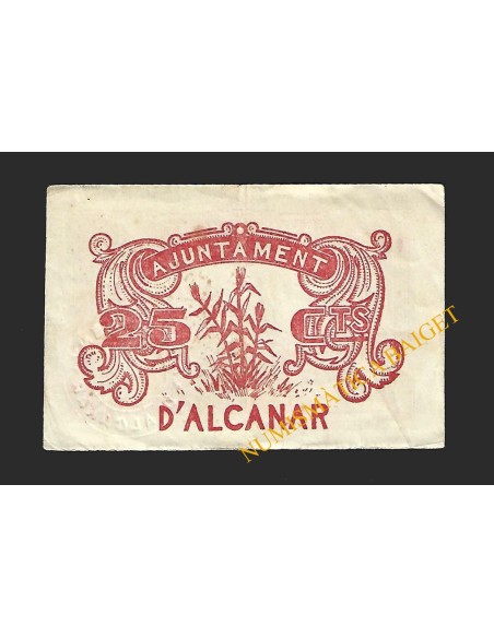 ALCANAR (Tarragona) - 25 cèntims 1937