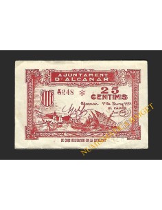 ALCANAR (Tarragona) - 25 cèntims 1937
