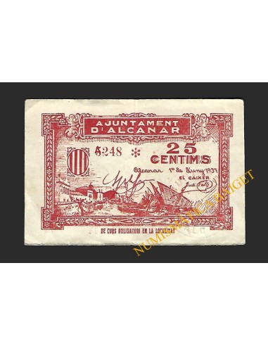 ALCANAR (Tarragona) - 25 cèntims 1937