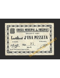 FREGINALS (Lleida) - 1 pesseta 1937