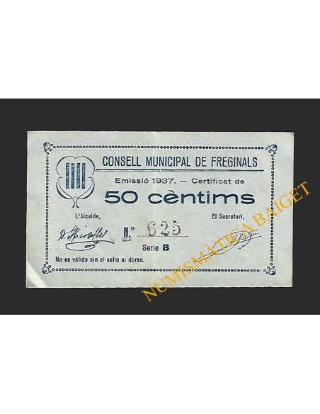 FREGINALS (Lleida) - 50 cèntims 1937