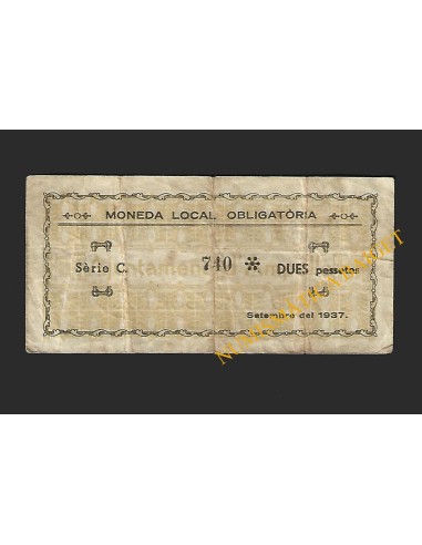 AMPOLLA (Tarragona) - 2 pessetes 1937